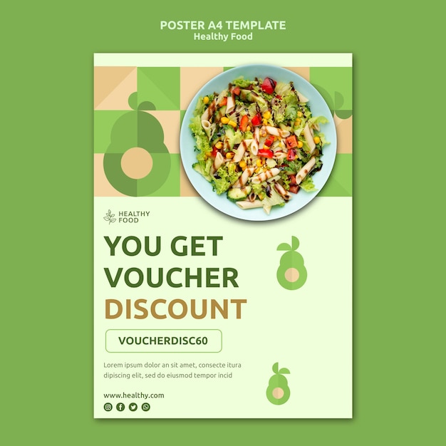 Gratis PSD gezonde voeding poster sjabloon