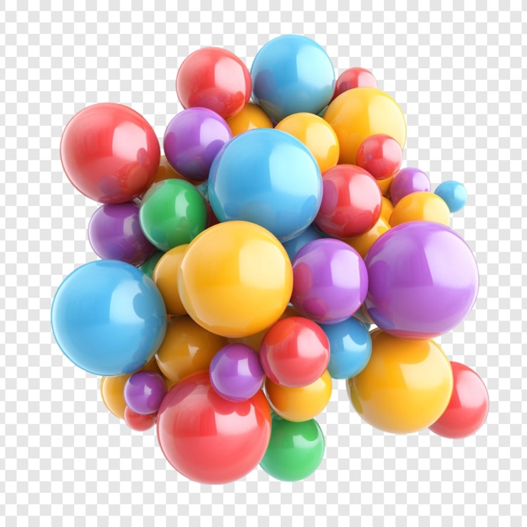 PSD gratuito gioiosi palloncini colorati che galleggiano insieme felice celebrazione