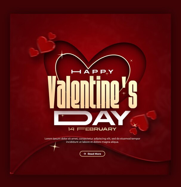 Giorno di San Valentino e super vendita banner sui social media o modello di post