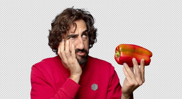 PSD gratuito giovane uomo barbuto adulto con un pepe rosso