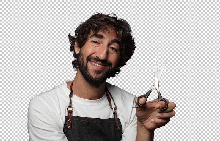 PSD gratuito giovane uomo barbuto adulto concetto di barbiere