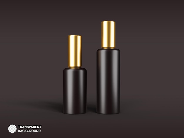 Glanzende cosmetische fles pictogram geïsoleerd 3d render illustratie