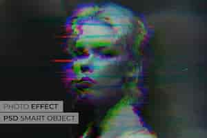 Gratis PSD glitch foto-effect ontwerp