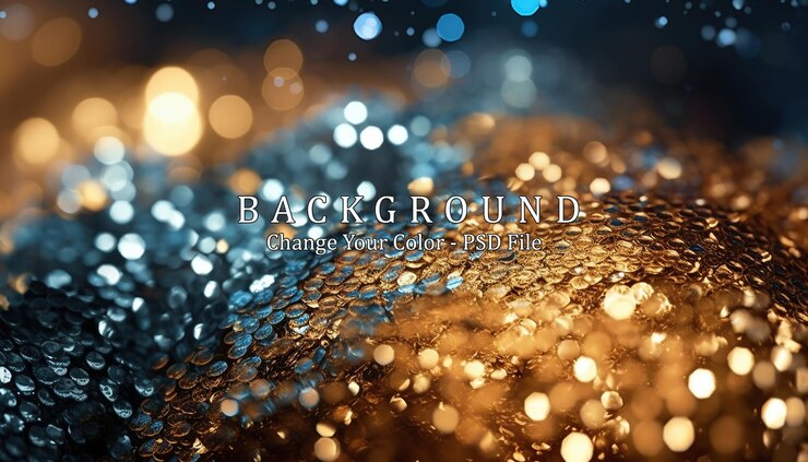 PSD gratuito glitter luci vintage sfondo oro ia generativa