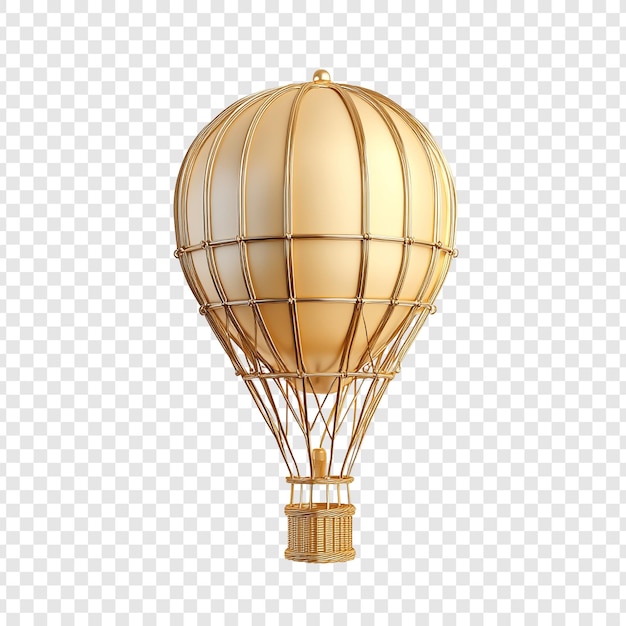 El globo de aire caliente dorado una representación en 3D de la elegancia vintage