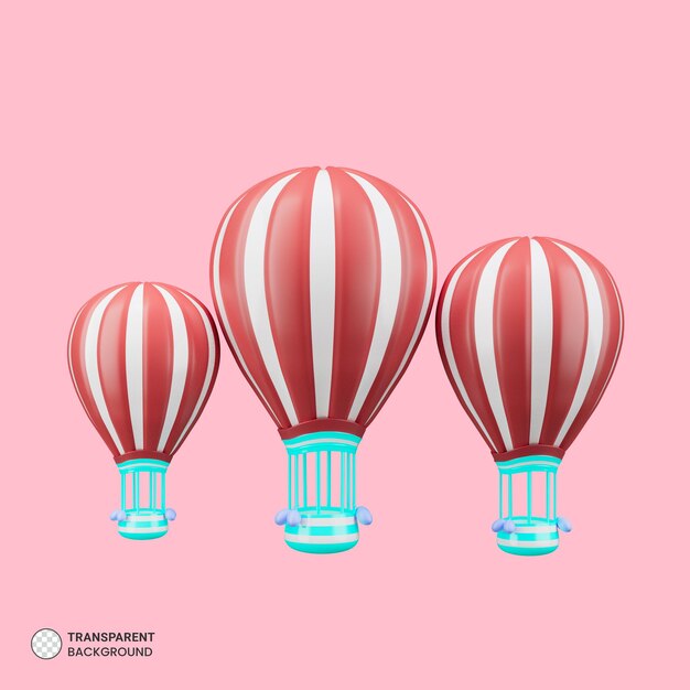 globo de aire caliente icono aislado 3d render ilustración
