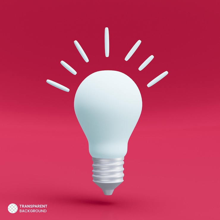 Gratis PSD gloeilamp idee generatie concept kleur van het jaar 2023 3d illustratie