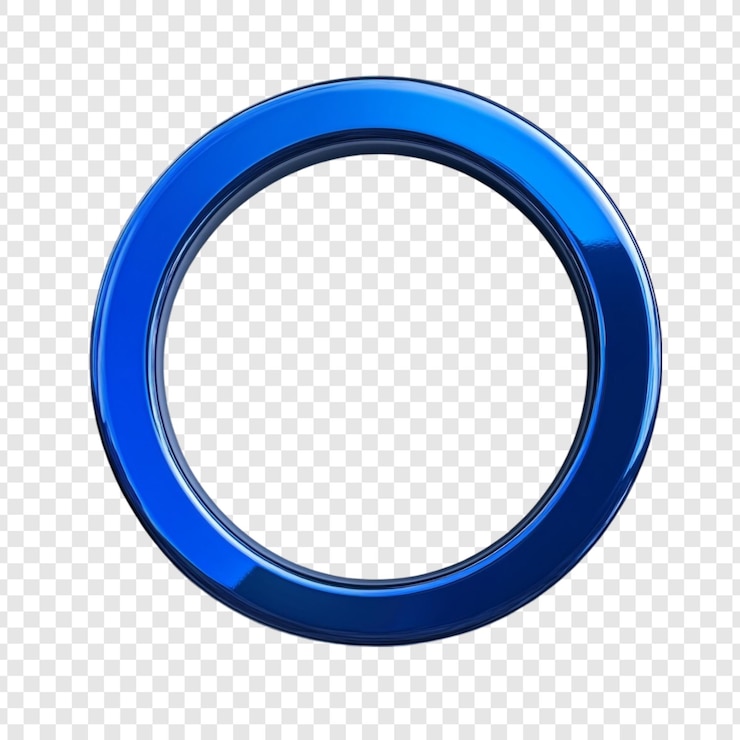 Gratis PSD glossy blue circle frame een levendig cirkelvormig ontwerpelement dat perfect is voor banners met logo's of decoraties voor websites