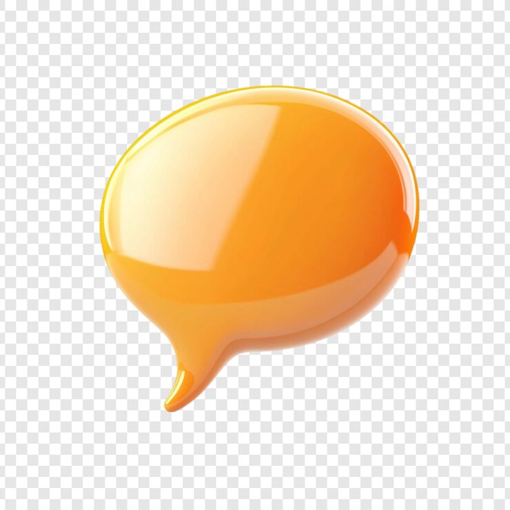 PSD Gratis glossy orange speech bubble 3d render