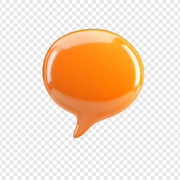 PSD Gratis glossy orange speech bubble 3d render
