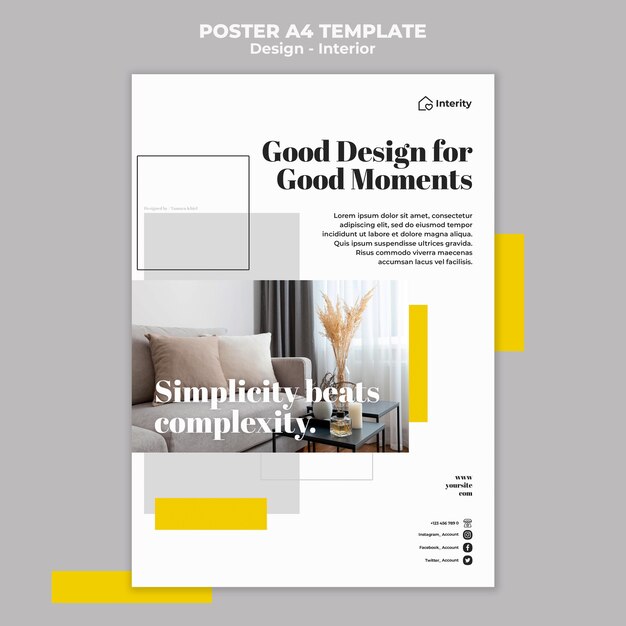 Goed interieur poster sjabloon