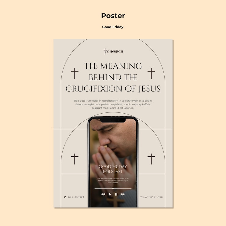 Gratis PSD goede vrijdag poster sjabloon