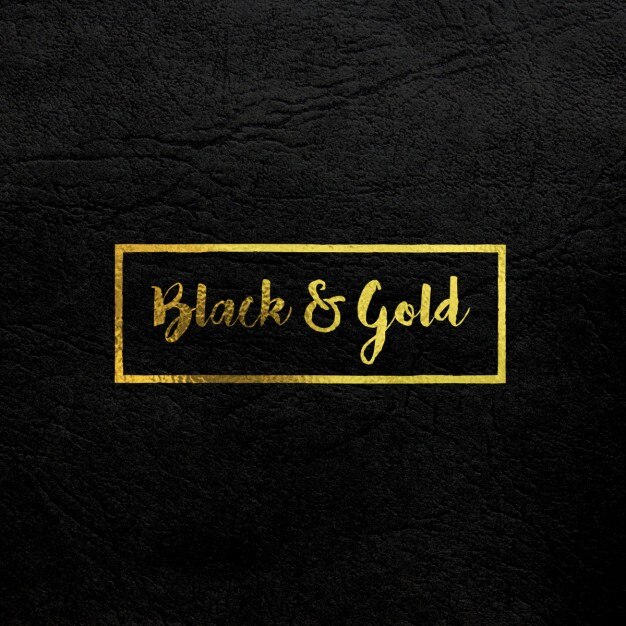 Gold Logo mock-up op zwart lederen