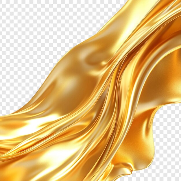 Golden Abstract Fabric Swirl Un lujoso renderizado en 3D