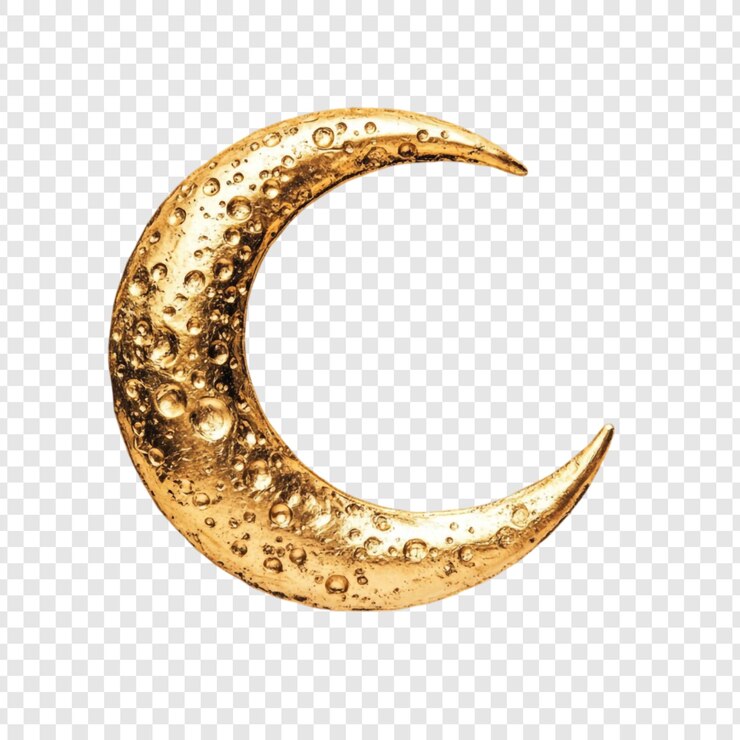 PSD Gratis golden crescent moon celestial elegance
