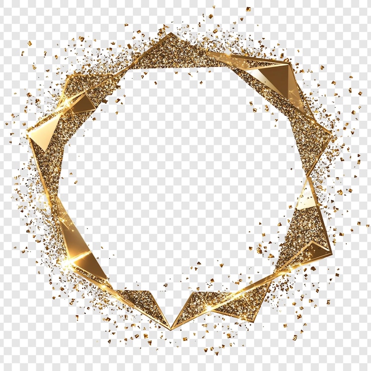 PSD Gratis golden glittering geometric frame