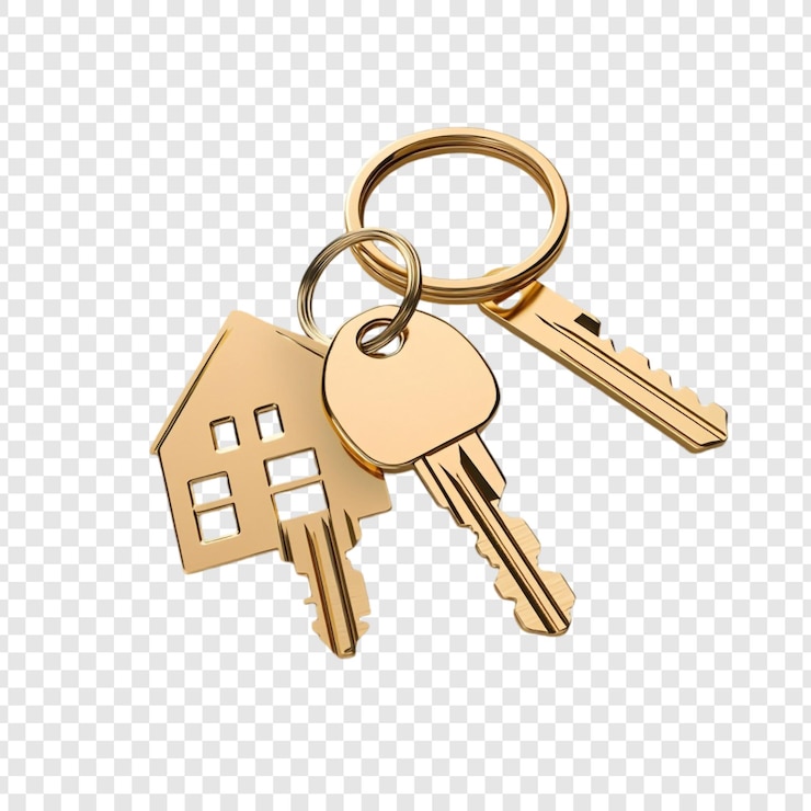 PSD Gratis golden house keys symbol of new home ownership and real estate