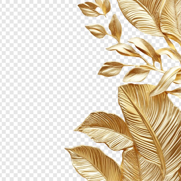Golden Leaf Border Elegant en luxe tropisch bladerenontwerp
