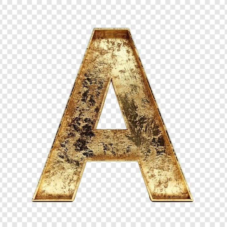 PSD Gratis golden letter a elegant textured and luxurious alphabet