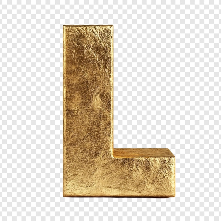 PSD Gratis golden letter l a luxurious alphabet