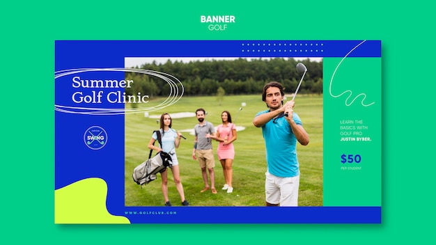 Gratis PSD golf concept sjabloon voor spandoek