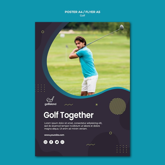 Golf practicando diseño de carteles