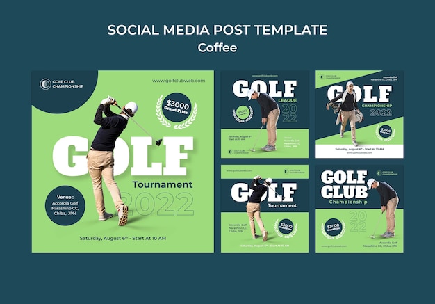 Golfclub sport instagram sjabloon