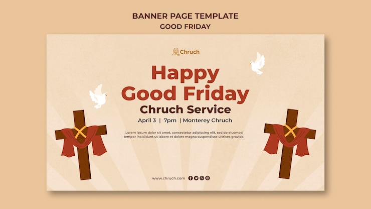 PSD Gratis good friday banner template