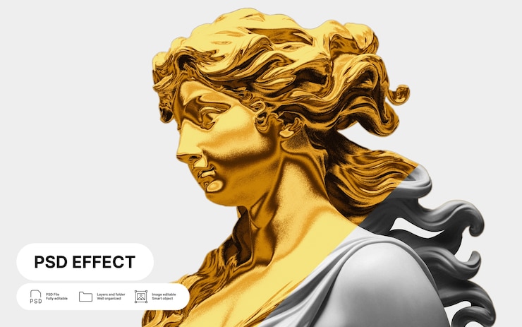 Gratis PSD gouden foto-effect