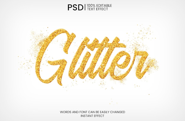 Gouden glitter teksteffect