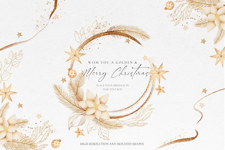 Gratis PSD gouden kerst achtergrond met prachtige ornamenten