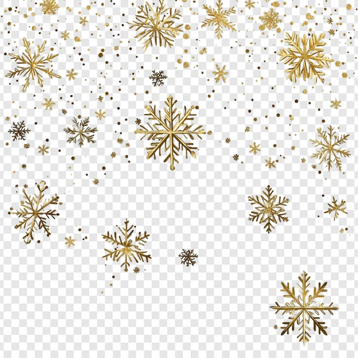 Gratis PSD gouden sneeuwvlokken winter feestelijke achtergrond