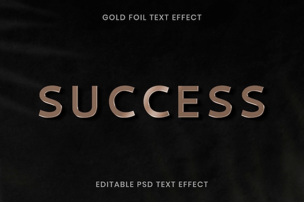 Gratis PSD goudfolie teksteffect psd bewerkbare sjabloon