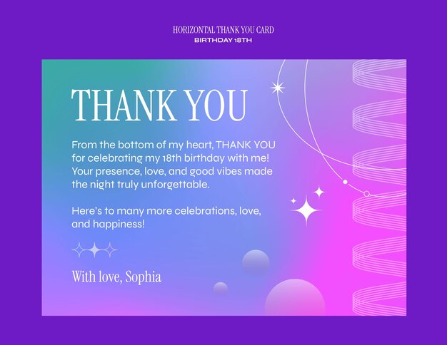 Gracias por celebrar mi 18o cumpleaños.