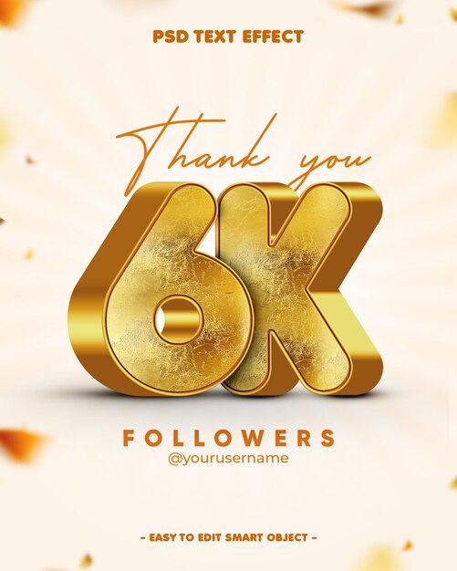Gracias a usted 6K seguidor EditableText Efecto