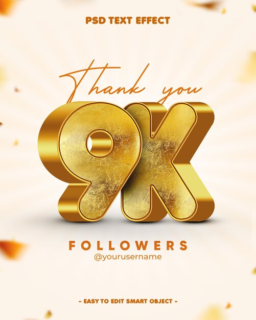 Gracias a usted 9K seguidor EditableText Efecto