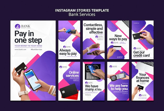 Gratis PSD gradient bankservice instagram-verhalen
