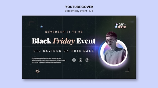 Gradient black friday promotie youtube cover
