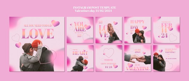 Gradient celebrazione del giorno di San Valentino post su Instagram