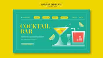 Gratis PSD gradiënt cocktailbar bestemmingspagina sjabloon