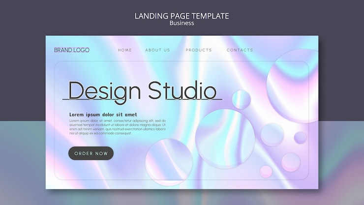 PSD Gratis gradient design studio landing page template