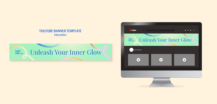 PSD Gratis gradient education concept youtube banner