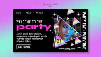 Gratis PSD gradient fun party landing page