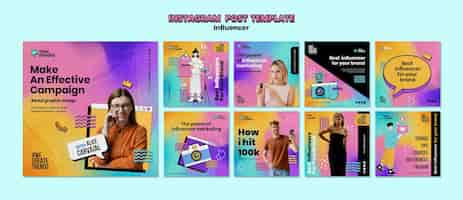 Gratis PSD gradient influencer job instagram-berichten