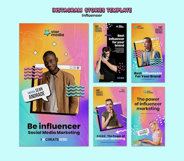 Gratis PSD gradient influencer job instagram-verhalen