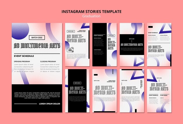 Gradiënt Instagram-verhalen afstudeersjabloon