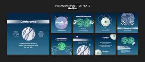 Gratis PSD gradiënt medische zorg instagram-berichten