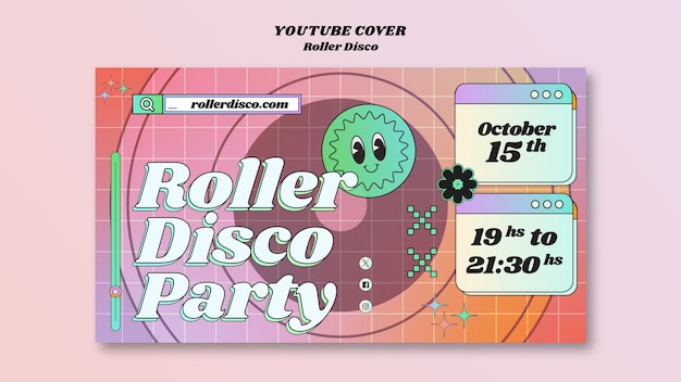 Gratis PSD gradient roller disco youtube omslag