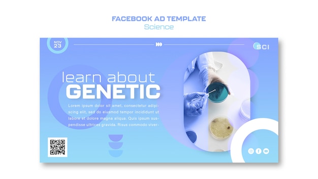 Gratis PSD gradient science concept facebook-sjabloon