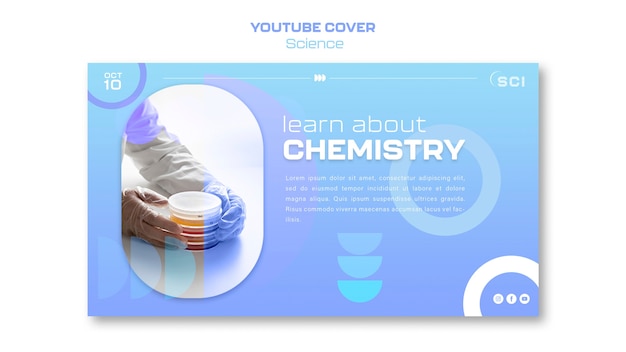 Gratis PSD gradient science concept youtube-omslag